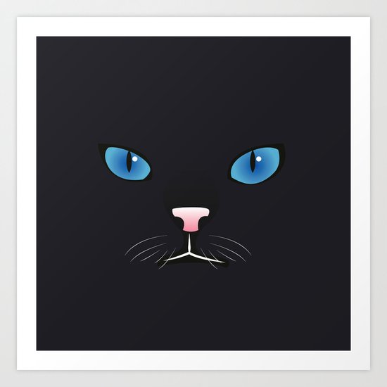 Little black cat Art Print
