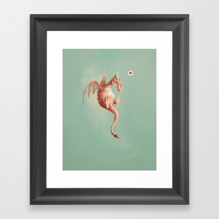 Fruit Dragons: Strawberry Framed Art Print