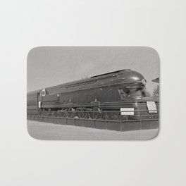 Pennsylvania Railroad Class S1 Locomotive - 1939 Bath Mat | Steamlocomotive, Prrs1Class, Transportation, Passengertrain, Train, Raymondloewy, Artdeco, Vintagetrain, 6446, Duplexlocomotive 