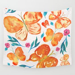 Watercolor Butterflies 3. orange  Wall Tapestry