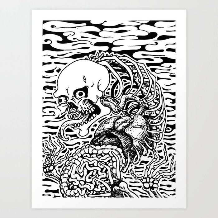 Bone Snake Art Print