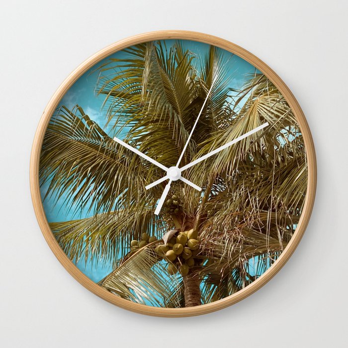 Palm Trees and Coconuts Wall Clock