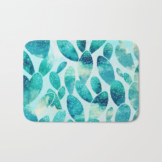 Watercolor Cactus v2 #society6 #decor #buyart Bath Mat