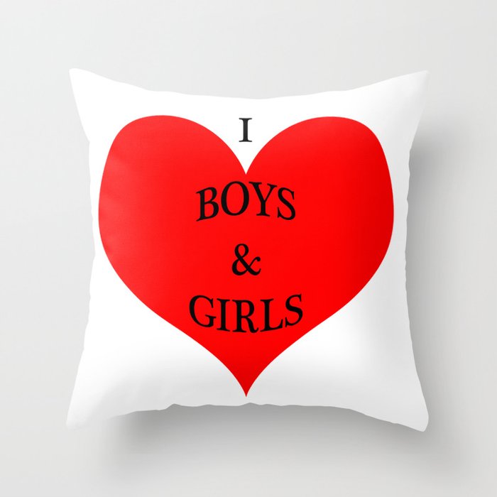 I *heart* Boys & Girls Throw Pillow