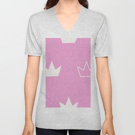 Pattern crown V Neck T Shirt
