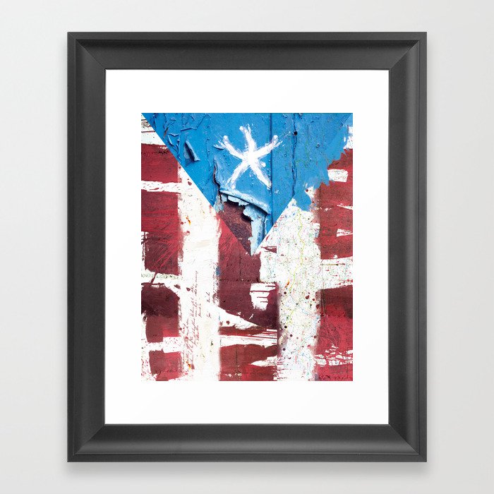 Puerto Rico Flag Framed Art Print