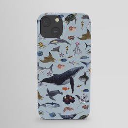 SEA CREATURES poster with names iPhone Case