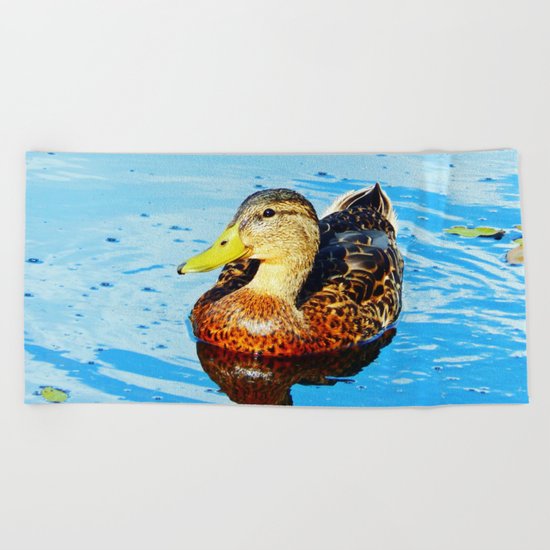 Duck Reflected Beach Towel