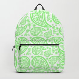 Paisley (Light Green & White Pattern) Backpack