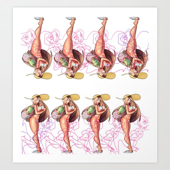 Beach Babe Print Art Print