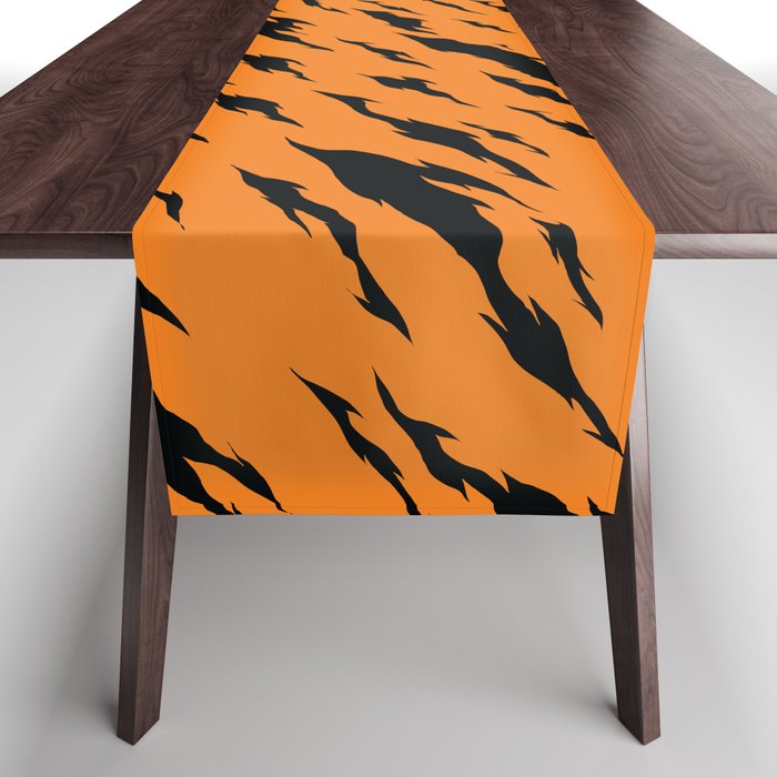 Orange Camouflage pattern. Digital Illustration Background Table Runner