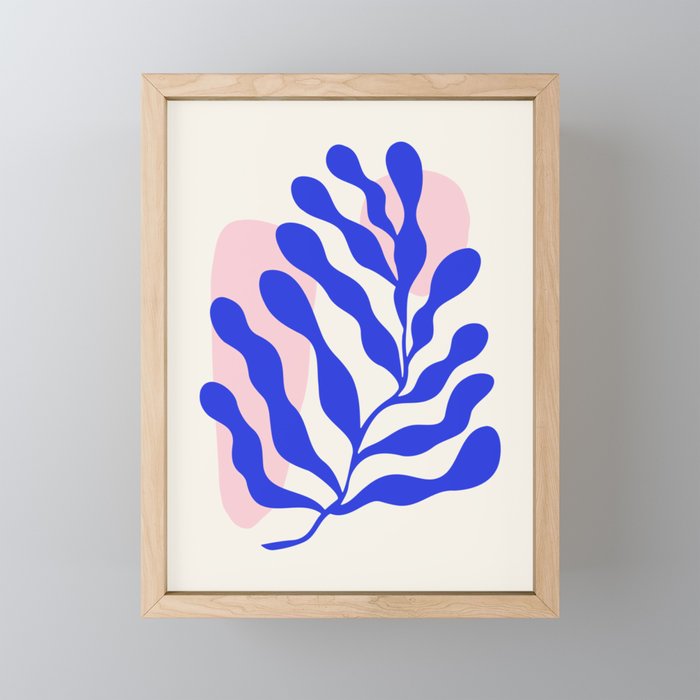 Blue Matisse Ferns Framed Mini Art Print