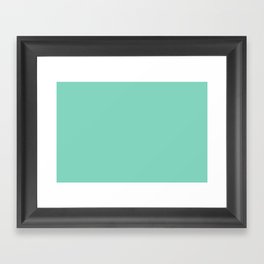 Light Aqua Green Solid Color Pantone Cabbage 13-5714 TCX Shades of Blue-green Hues Framed Art Print