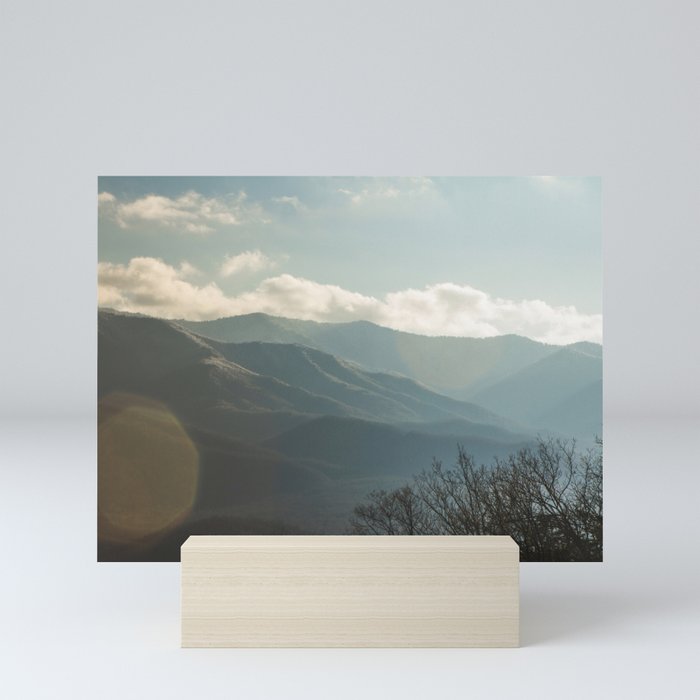 Smokey Mountains with Snow Mini Art Print