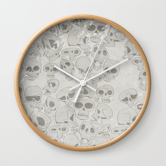 Skulls Pattern Wall Clock