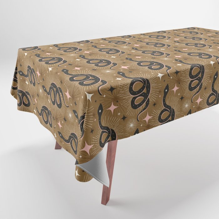 Slither Through The Stars Gold Tablecloth