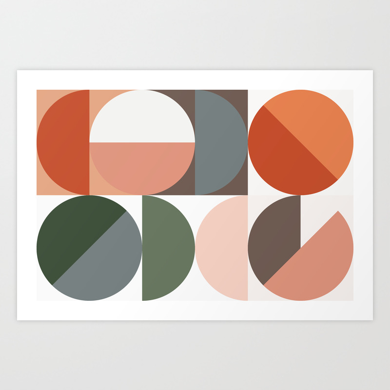 Modern Retro Circles 3 Art Print By Bitart Society6