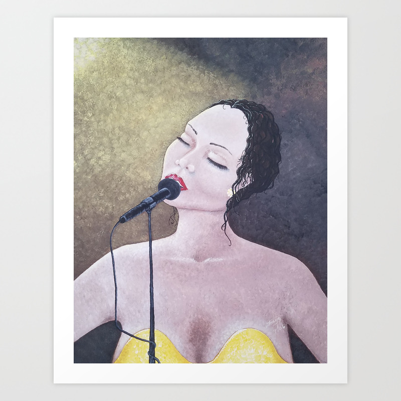 The Moment Singing Woman Painting By Faye Art Print By Fas925