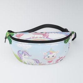 Cute Unicorns And Fairies In A Magical Forest Fanny Pack