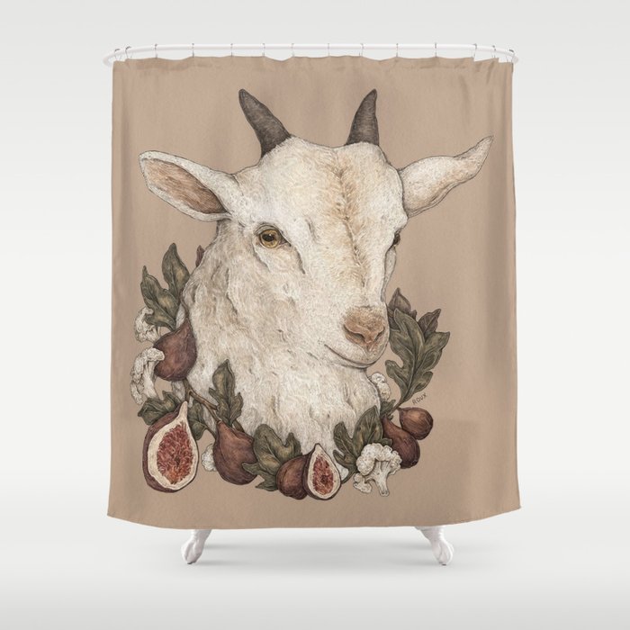Goat and Figs Shower Curtain
