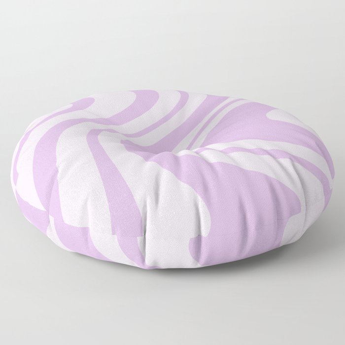 Swirl Marble Stripes Pattern (lavender) Floor Pillow