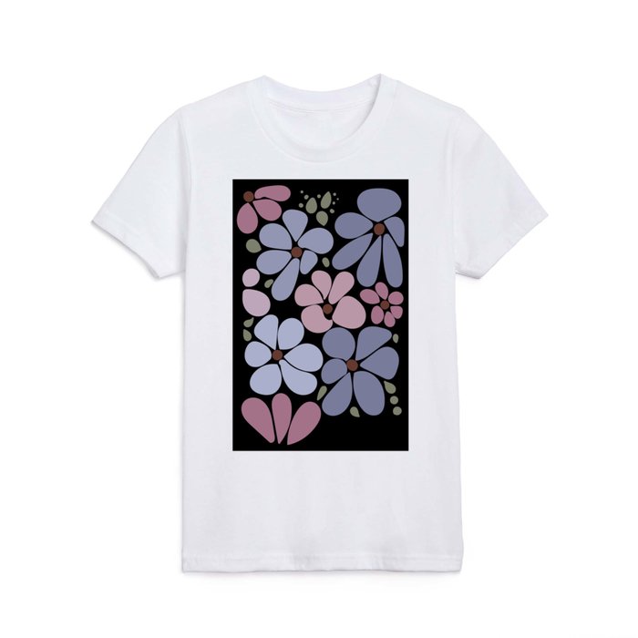 "Fun Wonky Flowers" By SalsySafrano. Kids T Shirt