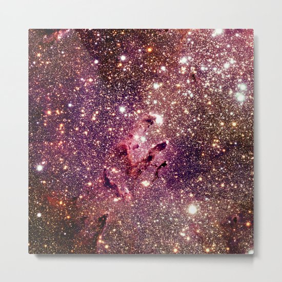 Galaxy : Eagle Nebula Mauve Burgundy Purple Gold Metal Print