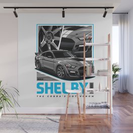 Grey Shelby GT500 Sport Car Illustration Wall Mural