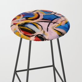 Abstract expressionist art with some speed and sound Bar Stool