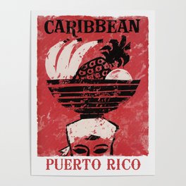 Puerto Rico - Vintage Caribbean Travel Poster