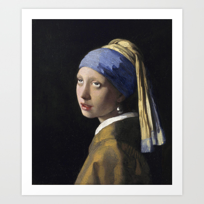 Girl With A Pearl Earring Eye Roll Art Print By Tonystuff Society6