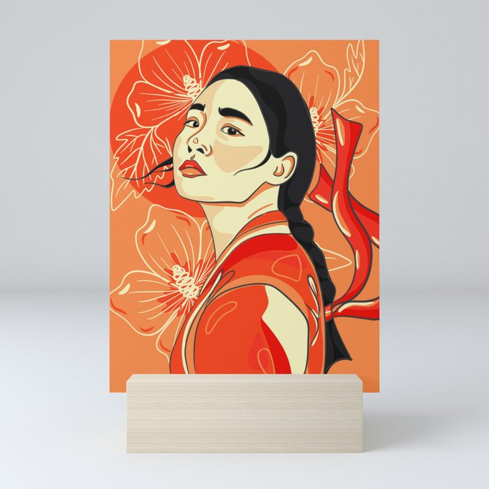 Pachinko. Sunja Portrait. Korean Woman. Symbol of freedom Mini Art Print