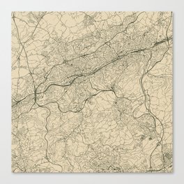 Wuppertal - Germany | City Map Design - Deutschland Canvas Print
