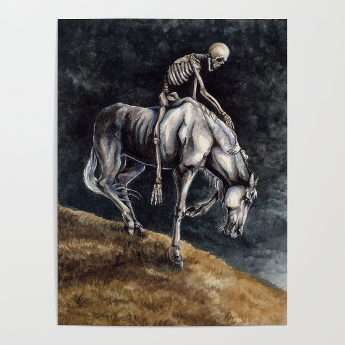 Skeleton Riding a Pale Horse Poster