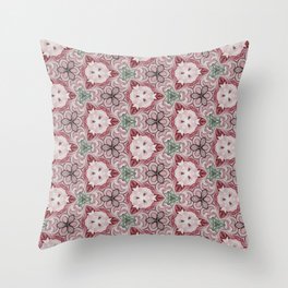pink floral pattern Throw Pillow