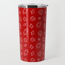 Red and White Gems Pattern Travel Mug