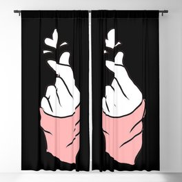 Finger Heart Twice Blackout Curtain