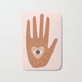 See Love & Hold It | Pink Bath Mat | Conversationalprint, Valentinesday, Hand, Pink, Heart, Pattern, Eye, Emotion, Love, Sienna 