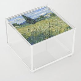 Green Wheat Field With Cypress Acrylic Box