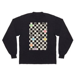 Happy Checkered pattern rainbow Long Sleeve T-shirt