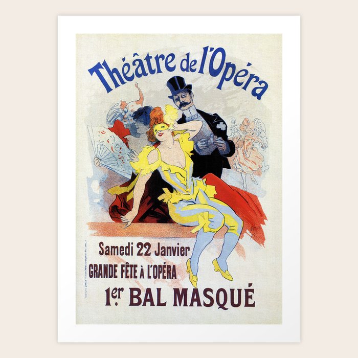 1897 Masquerade ball Paris Opera Art Print by Society6