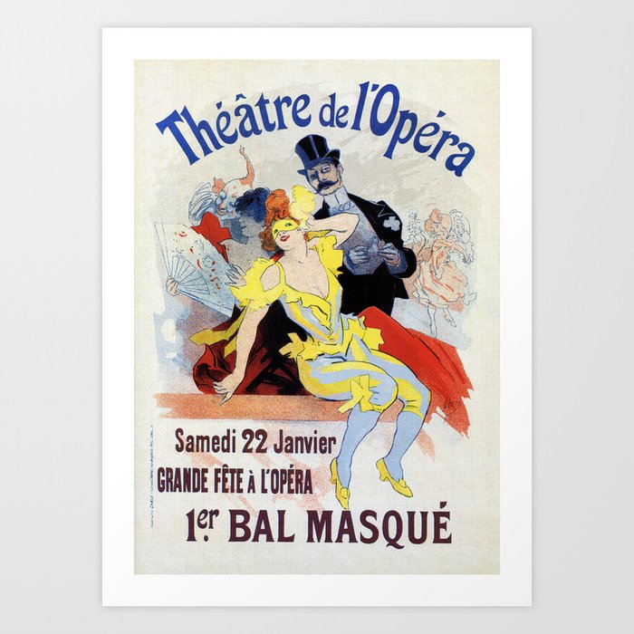 1897 Masquerade ball Paris Opera Art Print