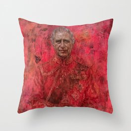 The first official painted portrait of King Charles III Throw Pillow