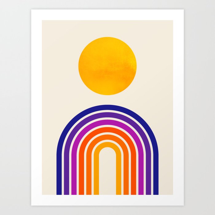 Rainbow Sun: Retro 80s Edition Art Print