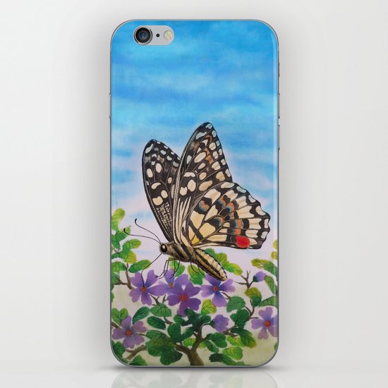 Chequered swallowtail iPhone Skin