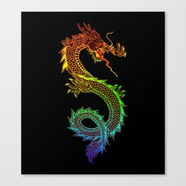 Traditional Chinese dragon in rainbow colors Canvas Print
