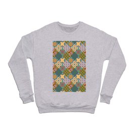 Patchwork,mosaic,flowers,azulejo,quilt,Portuguese style art Crewneck Sweatshirt