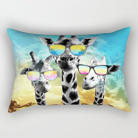Crazy Cool Giraffe Rectangular Pillow