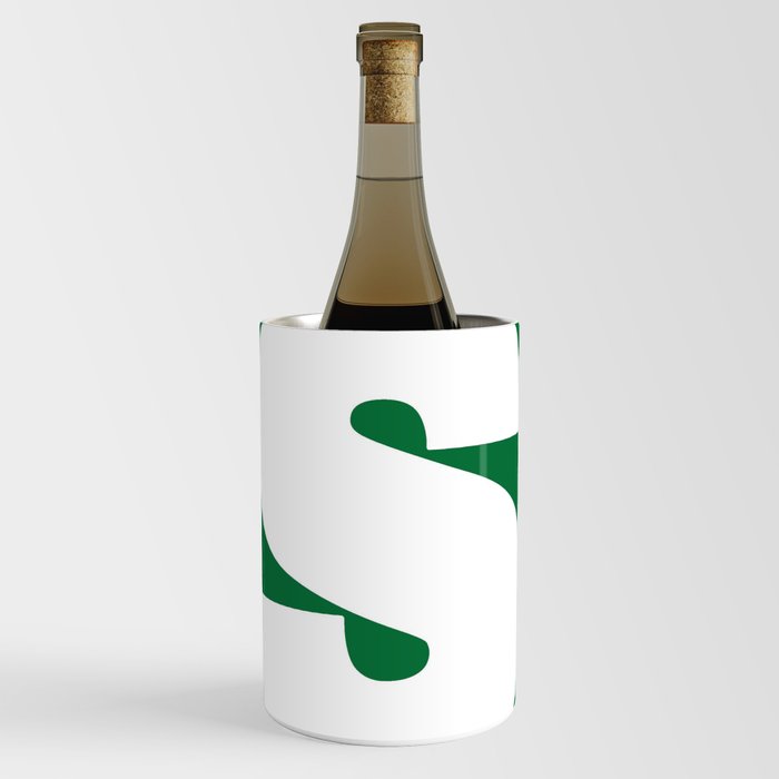 S (White & Olive Letter) Wine Chiller