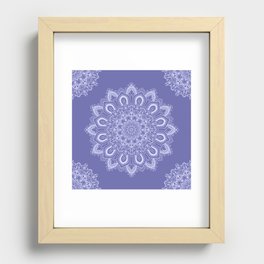 Elegant Periwinkle Purple Blue Boho Mandala Recessed Framed Print
